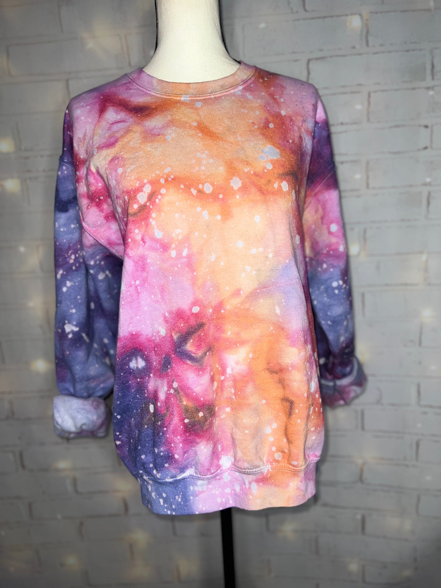 Rainbow Nebula Galaxy Ice Dyed Tie Dye Blank Tee Youth Large